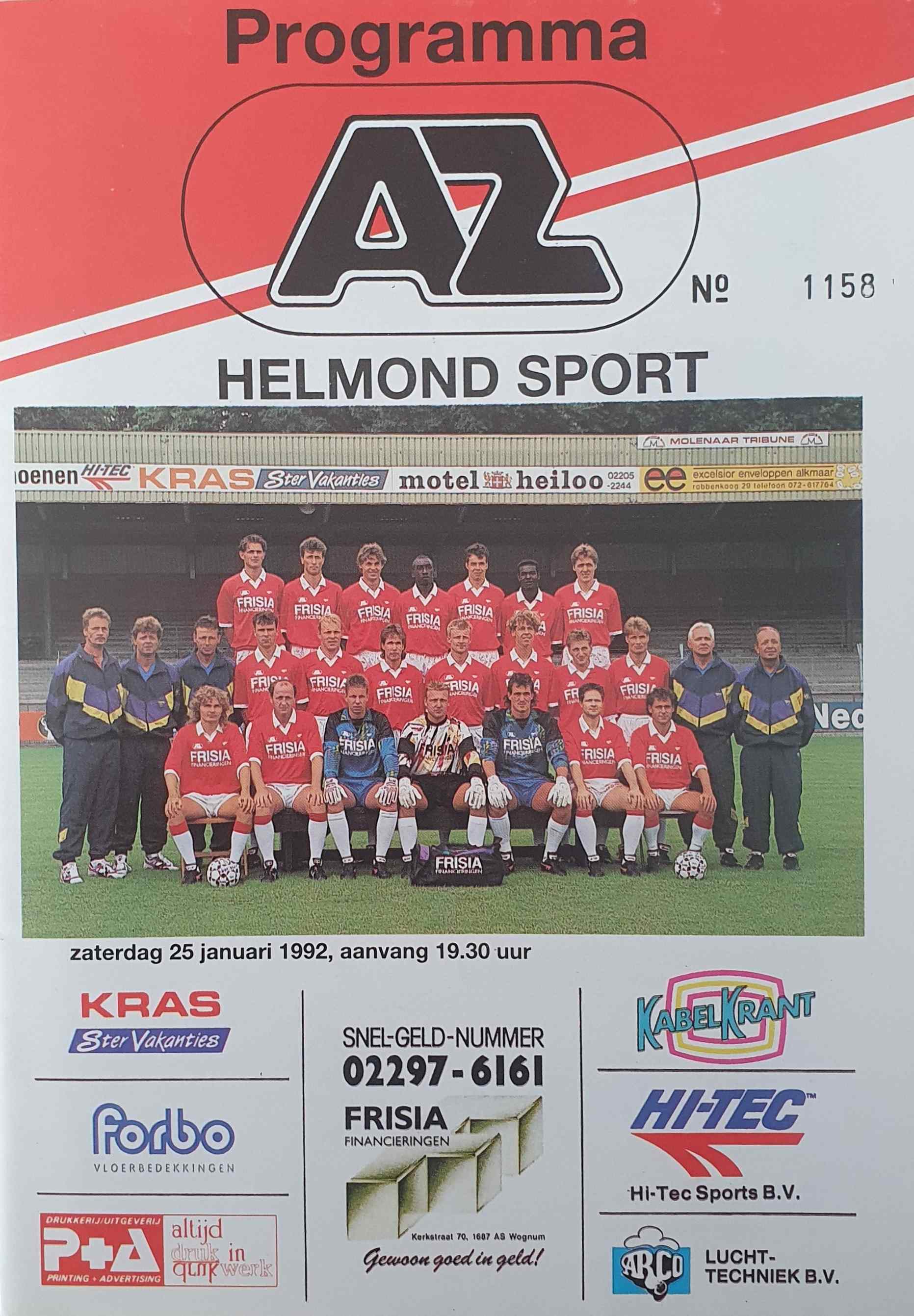 AZ Programma 25-jan-1992 Helmond Sport